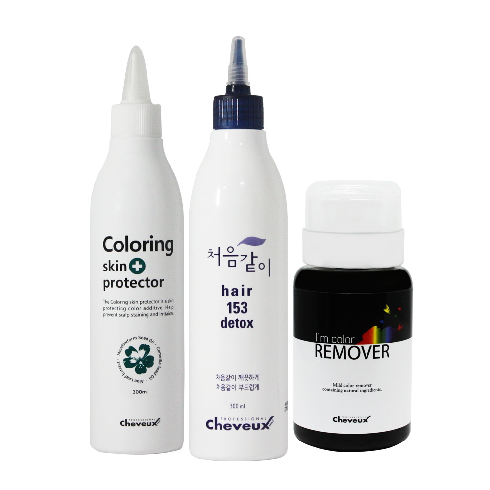 [슈보] 처음같이 헤어153디톡스 300ml+컬러링스킨프로텍터 300ml + 아임컬러리무버 세트